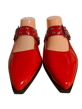 Steve Madden Smokee Red Slingback Flats Womens Size 10 Office Siren Modern Punk